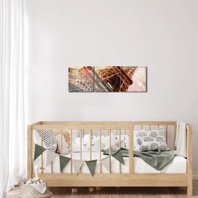 Kép - Eiffel-torony vintage stílusban (órával) (90x30 cm)