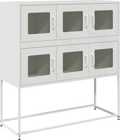 vidaXL fehér hidegen hengerelt acél tálalószekrény 100,5 x 39 x 107 cm