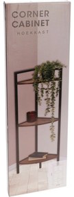 Sarokfém szekrény 3 MDF polc, 23,5 x 23,5 x 76 cm