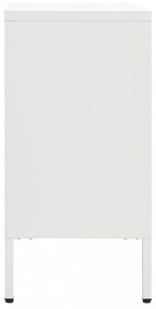 fehér acél és edzett üveg tálalószekrény 105 x 35 x 70 cm