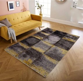 Filemon szürke sárga shaggy szőnyeg 250 x 350 cm prémium luxus
