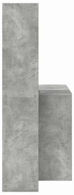 Asztal polcokkal Beton szürke 138.5 x 55 x 143 cm Faanyag