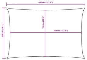 négyszögletes antracitszürke oxford szövet napvitorla 2 x 4 m