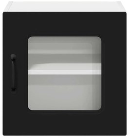 Fali konyhaszekrény polcokkal Fekete 40 x 31 x 40 cm Faanyag