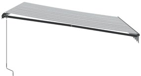antracitszürke és fehér kézzel kihúzható napellenző 400x350 cm