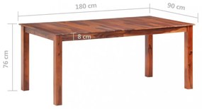 tömör rózsafa étkezőasztal 180 x 90 x 76 cm