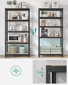 acél polcrendszer 2 db-os, 180x90x40 cm, fekete