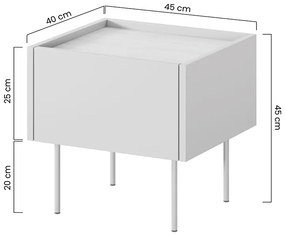 Desin 45 cm éjjeliszekrény fiókkal - kasmír / nagano-tölgy