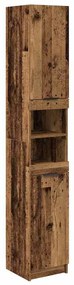 vidaXL Fürdőszobai Szekrény Szett polcokkal tárolóval Öreg fa Faanyag