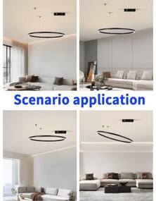 Immax NEO 07215L-LED Dimmelhető csillár zsinóron FINO 60W/230V 80cm fekete Tuya + távirányító