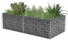 vidaXL horganyzott acél gabion virágtartó 180 x 90 x 50 cm