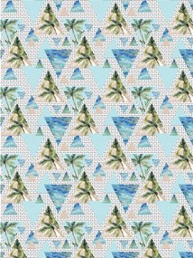 Fotótapéta Trópusi háromszögek pálma tengerpart homok geometria 206x275 +ragasztó