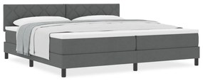 Boxspring Ágy Mattal Sötétszürke 200x200 cm Szövet
