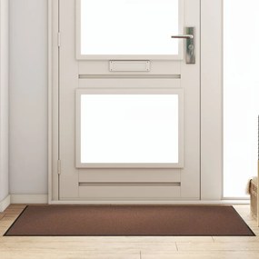 Ajtószőnyeg Barna és fekete 90 x 150 cm Polipropilén és vinil