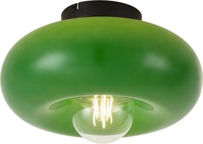 Retro mennyezeti lámpa fekete zöld üveggel 30 cm - Glaze