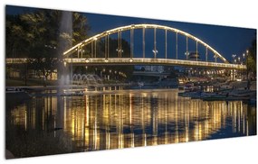 Egy híd képe szökőkúttal (120x50 cm)