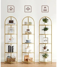 GLASY arany színű könyvespolc