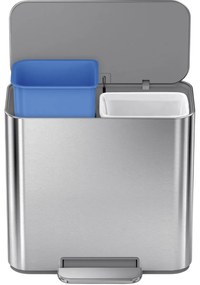 Simplehuman Mini pedálos szemetes szelektív hulladékgyűjtő 15 l, rozsdamentes acél