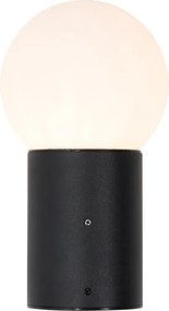 Kültéri fali lámpa fekete opál üveggel IP44 - Huma