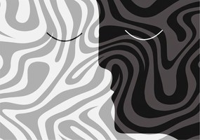 Fotótapéta Falra az előszoba konyhájába Absztrakt arcok 208x146 Ragasztó