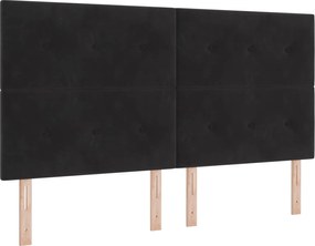 vidaXL LED ágytámla LED -es lámpákkal Fekete 180 cm Poliészter