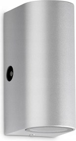 Telefunken Led kültéri fali lámpa szenzorral, 10 W, ezüst, IP44