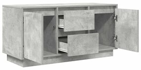 betonszürke TV-szekrény LED lámpákkal 100x41x50 cm