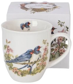 Madaras porcelán bögre - 400 ml - fecskék