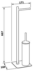 Gedy - Álló WC-kefe WC-papírtartóval FLORI fényes króm