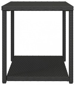 fekete polyrattan kisasztal 55 x 45 x 49 cm