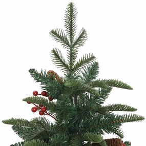 Mű karácsonyfa 150 LED-del Zöld 120 cm PVC és Fém és Műanyag