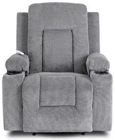 Elektromosan Vezérelhető Masszázsfunkciós Relaxfotel Sötétszürke Szövet Kárpittal. BOX 2