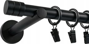 Függönykarnis Szimpla Fém 19 mm Fekete Matt 180 cm Marógép Béka Szett