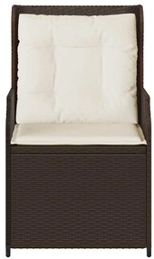 Kerti pad párnával 2 pcs Barna Poli rattan