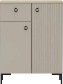 Komód, szürkésbarna Taupe/silverjack tölgy, DOMCA 2D1S
