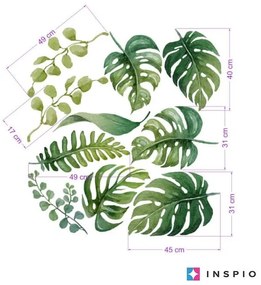 INSPIO Öntapadós tapéták falra - Trópusi levelek