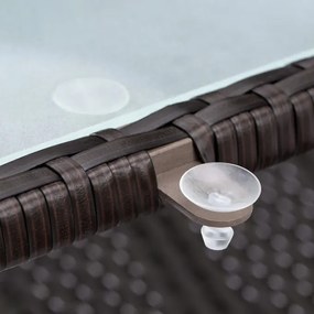 Deuba Takeo rattan asztal 190x90x74 cm - barna