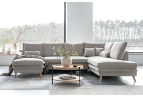 Bézs kinyitható sarokkanapé (jobb oldali-U alakú) Charming Charlie – Miuform