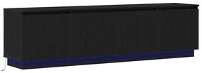 TV állvány LED-del Fekete Tölgy 180x38x49 cm Műanyag