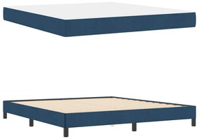 Boxrugós ágy matracmal Kék 180 x 200 cm szövet