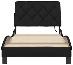 fekete szövet ágykeret LED-es matrac nélkül 80x200 cm 80x200 cm