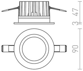 RED -Design Rendl-R12716- LED Fürdőszobai beépíthető lámpa TOLEDO 8W/230V IP44