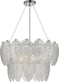 DAR LIGHTING PHI0308 PHILIPPA Glamour FĂŒggesztett LĂĄmpa Csiszolt KrĂłm, ĂtlĂĄtszĂł E27 IP20