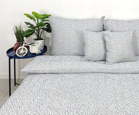 Fakéreg párnahuzat Extra 100% pamut fehér kis sötétkék virágos 70x80