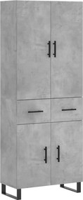 vidaXL betonszürke szerelt fa magasszekrény 69,5 x 34 x 180 cm