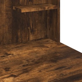 füstös tölgy színű fésülködőasztal LED-lámpákkal 96x40x142 cm