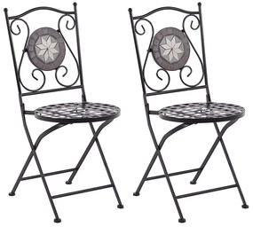 Fekete fém kerti szék kétdarabos szettben CARIATI Beliani