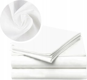 160x260 cm-es hagyományos, gumiszalag nélküli pamut lepedő, fehér, I. osztályú