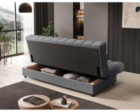 Szürke zsenília kinyitható-tárolóhelyes kanapé 197 cm Clareta – ELTAP