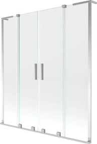 Mexen Velar L Duo kádparaván 2 szárnyú, toló, 140 x 150 cm, átlátszó, króm - 896-140-003-02-01